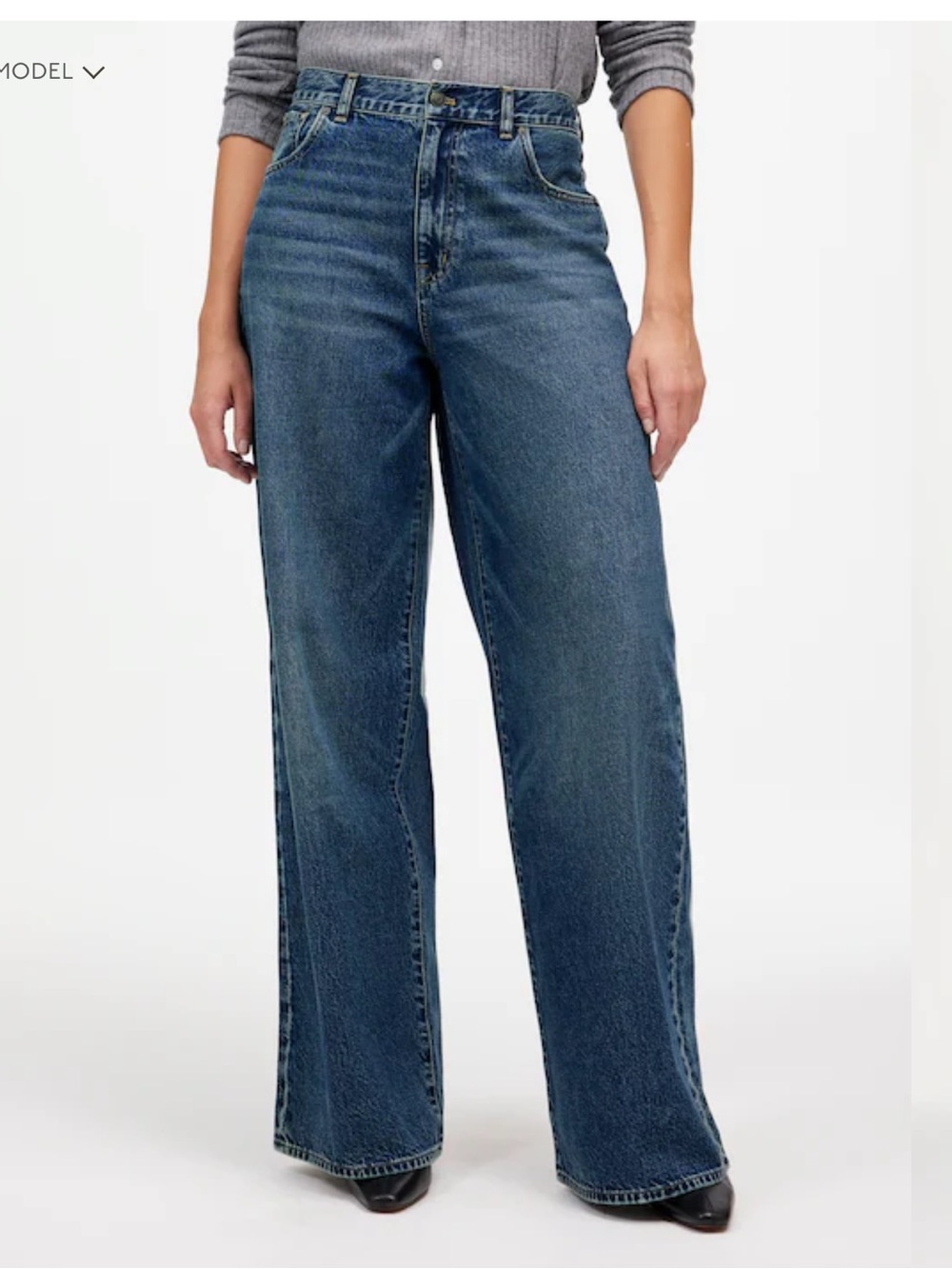 Madewell Women’s Superwide Leg Jeans Size 29 Blue Rigid Denim High Rise NWOT